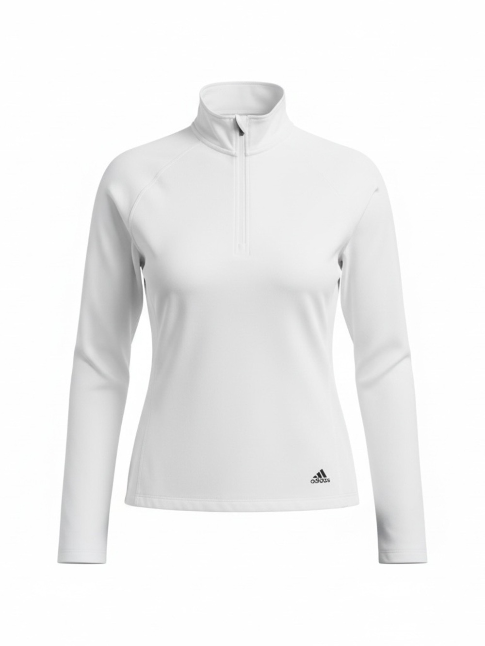 Adidas White Quarter Zip Athletic Golf Pullover Long Sleeve Active Top Size M